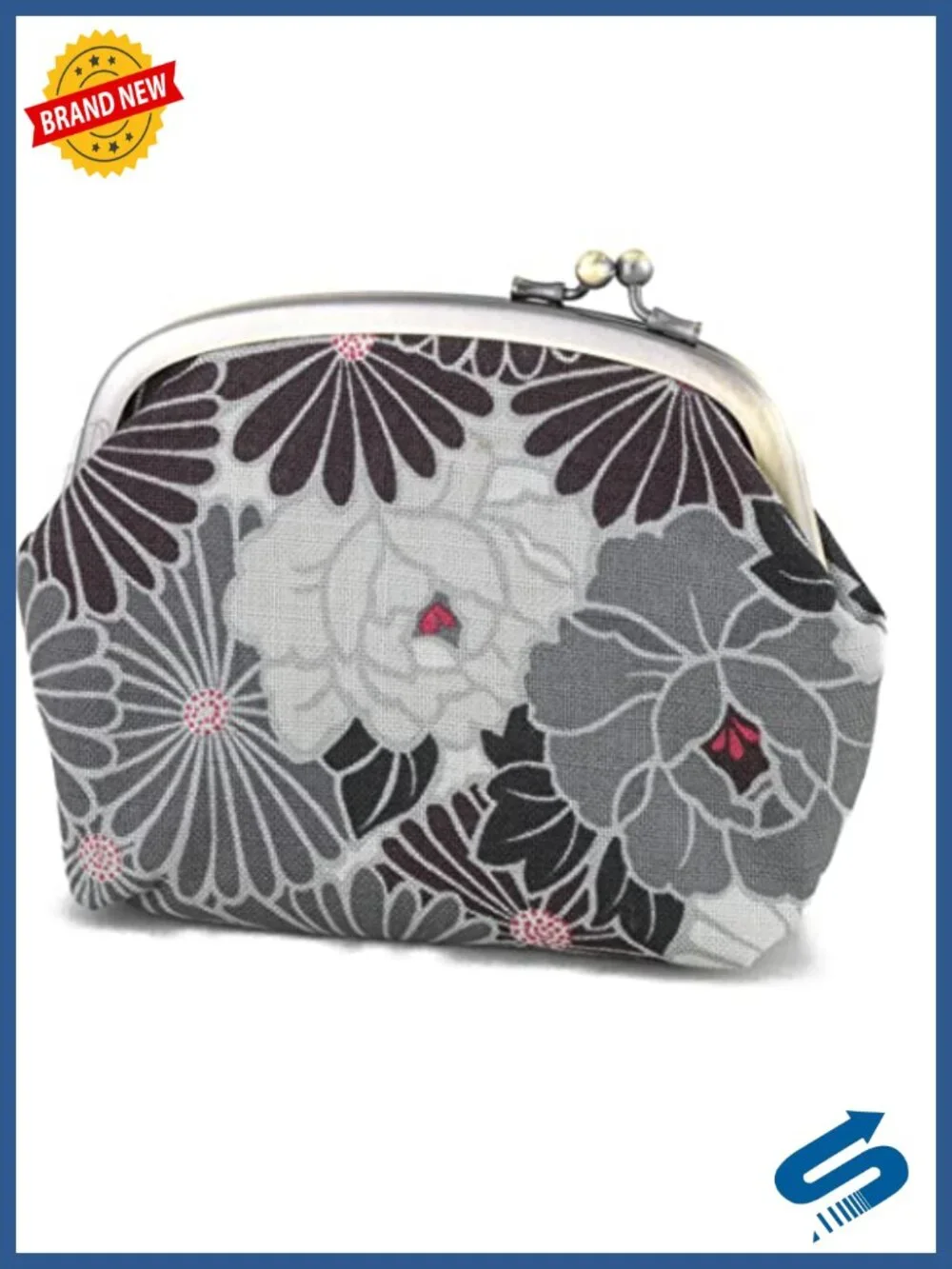 Kiss Lock Coin Change Wallet Purse Tiny Slim Makeup Cosmetic Bag Pouch Cotton